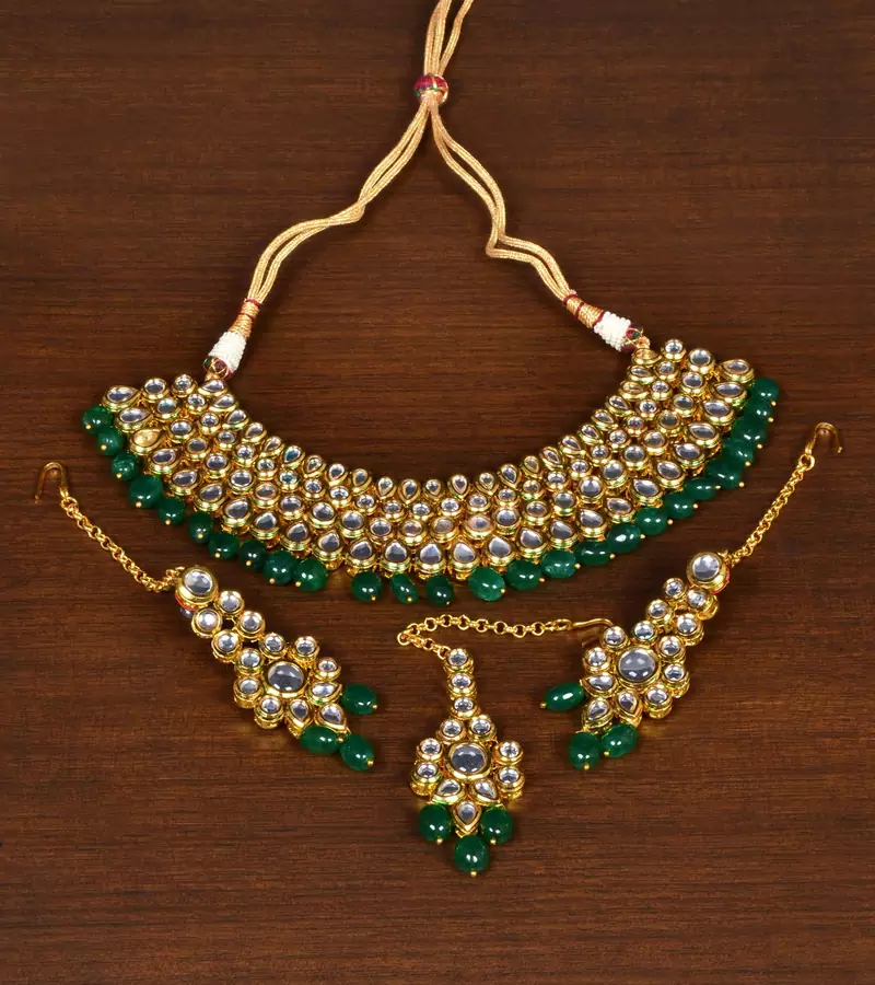 Kundan Embellished Multilayer Stone Choker FNN207