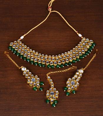 Kundan Embellished Multilayer Stone Choker FNN208 1
