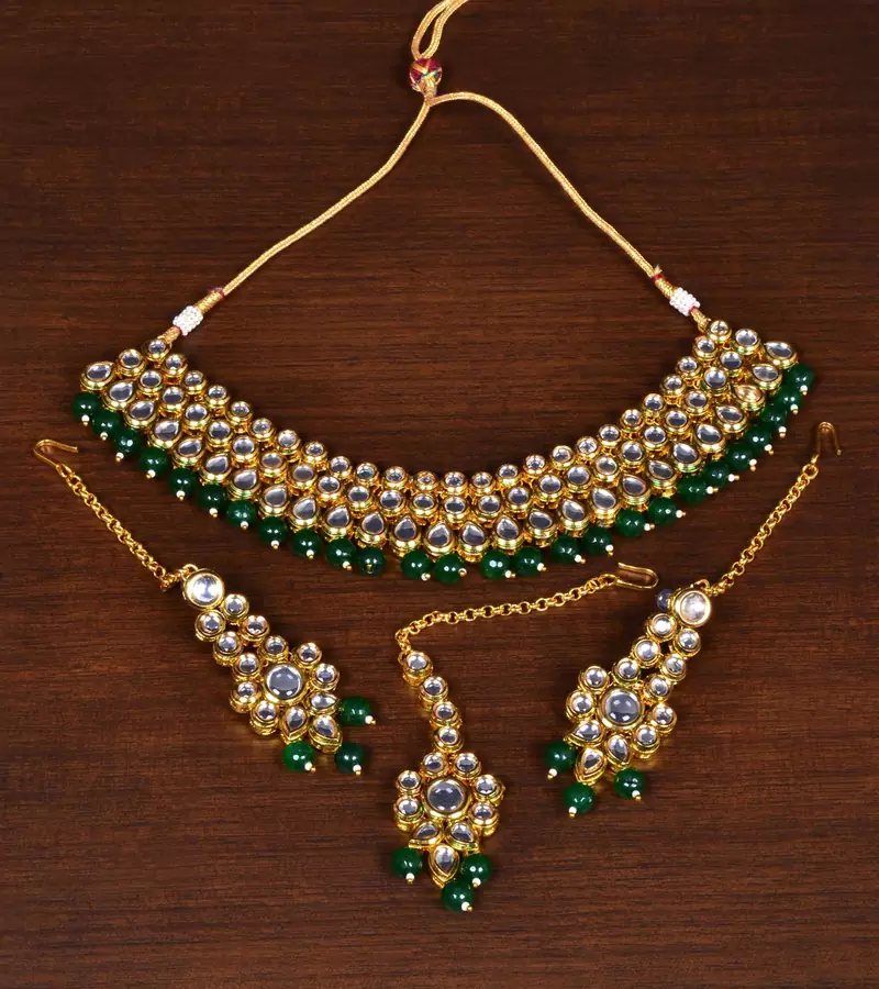 Kundan Embellished Multilayer Stone Choker FNN208