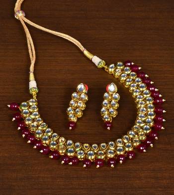 Kundan Embellished Multilayer Stone Choker FNN209 1