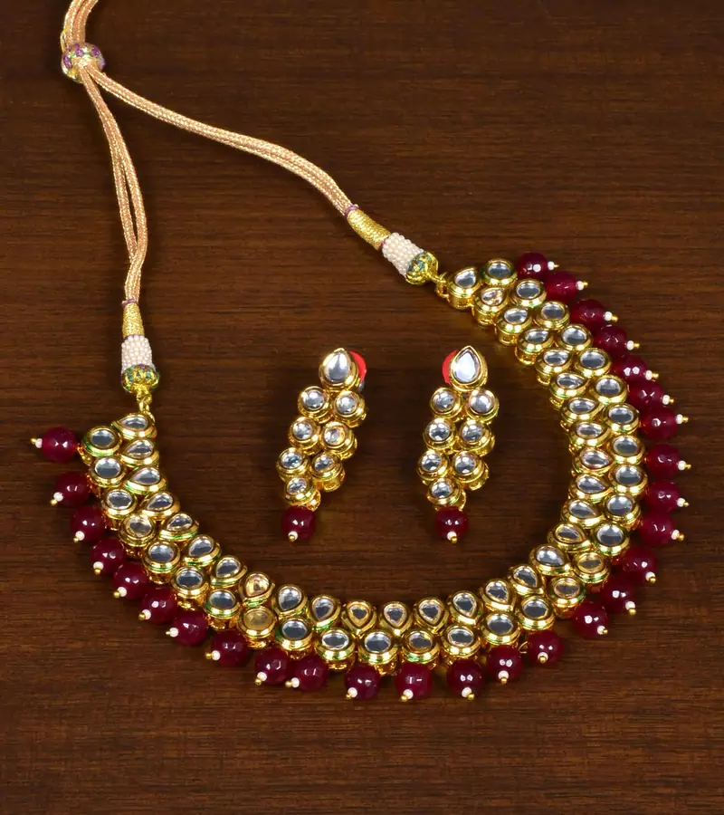 Kundan Embellished Multilayer Stone Choker FNN209
