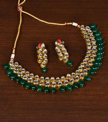 Kundan Embellished Multilayer Stone Choker FNN210 1