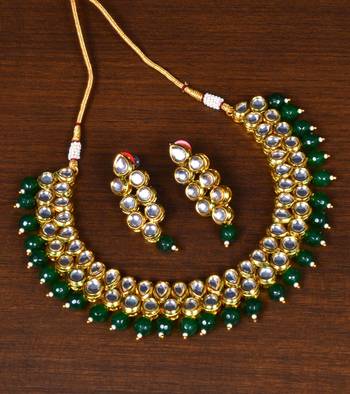 Kundan Embellished Multilayer Stone Choker FNN211 1