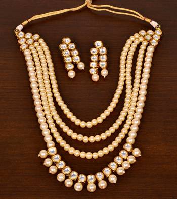 Stone and Kundan Embellished Multilayer Wedding Essential Necklace FNN216 1