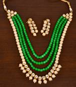 Stone and Kundan Embellished Multilayer Wedding Essential Necklace FNN217