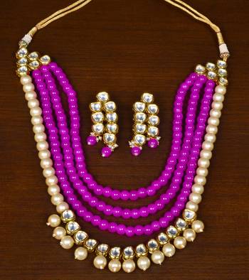 Stone and Kundan Embellished Multilayer Wedding Essential Necklace FNN221 1