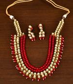 Stone and Kundan Embellished Multilayer Wedding Essential Necklace FNN224
