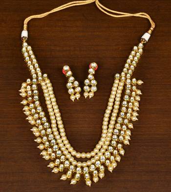 Stone and Kundan Embellished Multilayer Wedding Essential Necklace FNN226 1