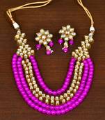 Stone and Kundan Embellished Multilayer Wedding Essential Necklace FNN227