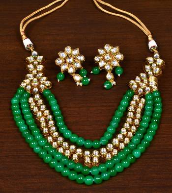 Stone and Kundan Embellished Multilayer Wedding Essential Necklace FNN228 1