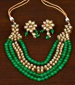 Stone and Kundan Embellished Multilayer Wedding Essential Necklace FNN228
