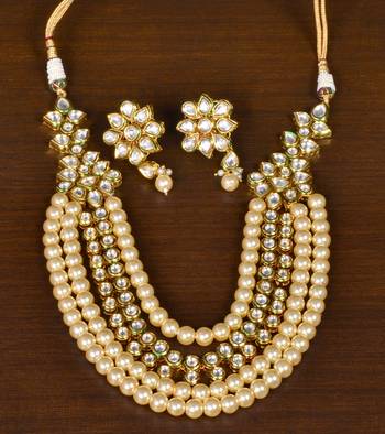 Stone and Kundan Embellished Multilayer Wedding Essential Necklace FNN229 1