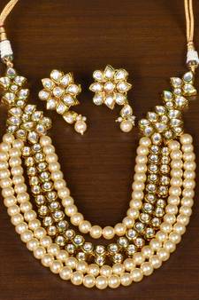 Stone and Kundan Embellished Multilayer Wedding Essential Necklace FNN229