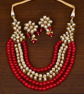 Stone and Kundan Embellished Multilayer Wedding Essential Necklace FNN230 1