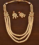 Stone and Kundan Embellished Multilayer Wedding Essential Necklace FNN240
