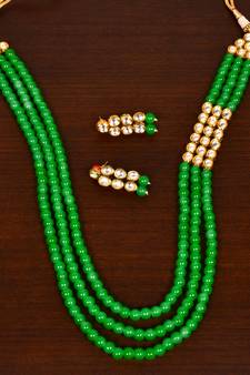 Stone and Kundan Embellished Multilayer Wedding Essential Necklace FNN243
