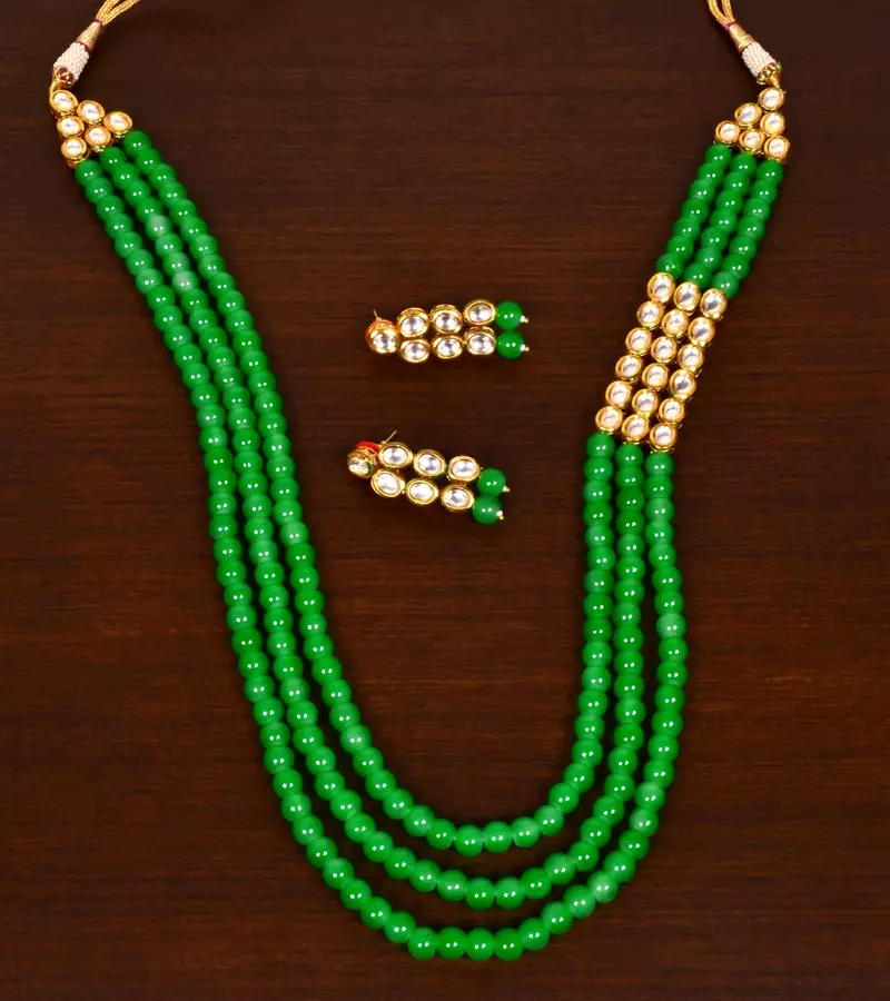 Stone and Kundan Embellished Multilayer Wedding Essential Necklace FNN243
