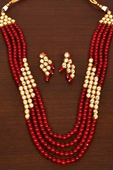 Stone and Kundan Embellished Multilayer Wedding Essential Necklace FNN245