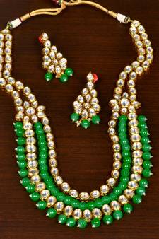 Stone and Kundan Embellished Multilayer Wedding Essential Necklace FNN246