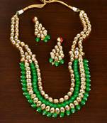Stone and Kundan Embellished Multilayer Wedding Essential Necklace FNN246