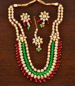 Stone and Kundan Embellished Multilayer Wedding Essential Necklace FNN247