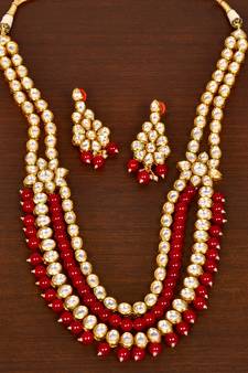 Stone and Kundan Embellished Multilayer Wedding Essential Necklace FNN248