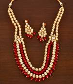 Stone and Kundan Embellished Multilayer Wedding Essential Necklace FNN248