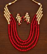Stone and Kundan Embellished Multilayer Wedding Essential Necklace FNN250