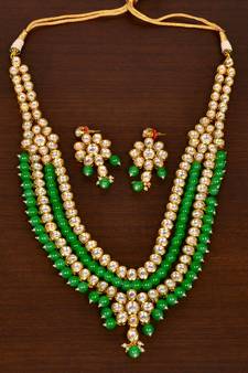 Stone and Kundan Embellished Multilayer Wedding Essential Necklace FNN252