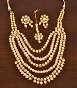 Stone and Kundan Embellished Multilayer Wedding Essential Necklace FNN253