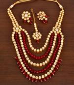 Stone and Kundan Embellished Multilayer Wedding Essential Necklace FNN254
