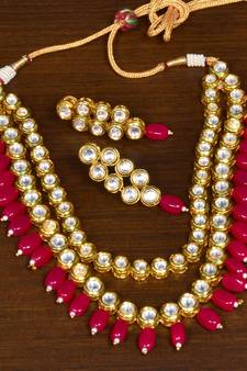 Stone and Kundan Embellished Multilayer Wedding Essential Necklace FNN255