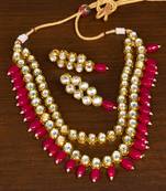Stone and Kundan Embellished Multilayer Wedding Essential Necklace FNN255