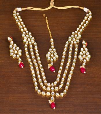 Stone and Kundan Embellished Multilayer Wedding Essential Necklace FNN257 1