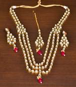 Stone and Kundan Embellished Multilayer Wedding Essential Necklace FNN257