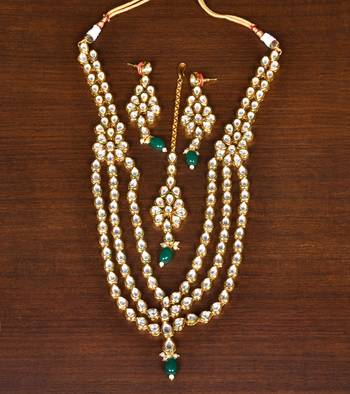 Stone and Kundan Embellished Multilayer Wedding Essential Necklace FNN258 1