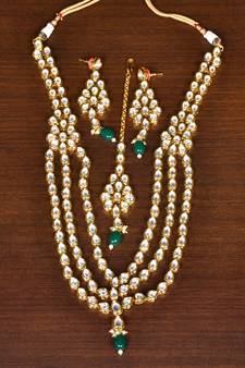 Stone and Kundan Embellished Multilayer Wedding Essential Necklace FNN258