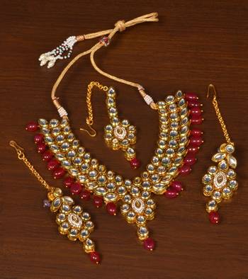 Kundan and Stone Embellished Designer Necklace FNN261 1