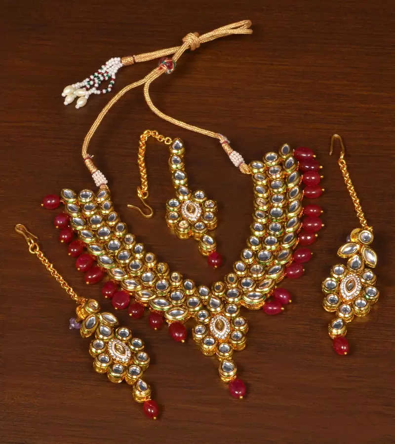 Kundan and Stone Embellished Designer Necklace FNN261