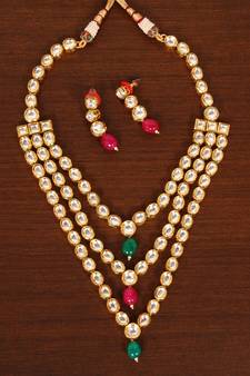Kundan Embellished Designer Wedding Necklace FNN263