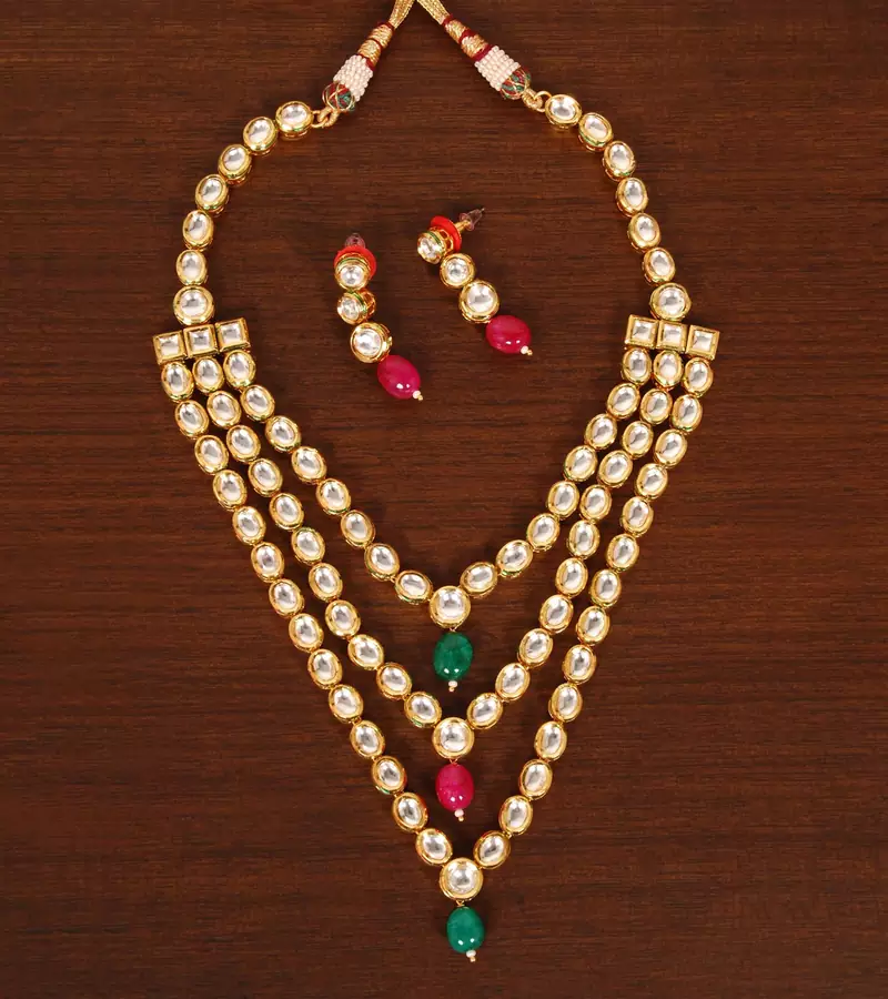 Kundan Embellished Designer Wedding Necklace FNN263