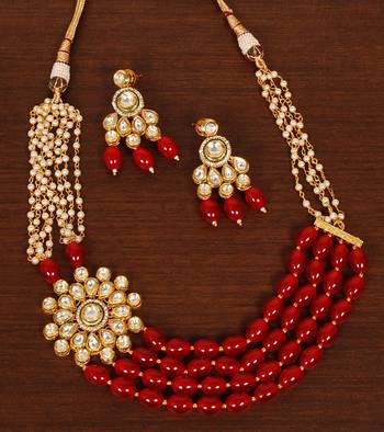 Kundan Embellished Designer Wedding Necklace FNN264 1