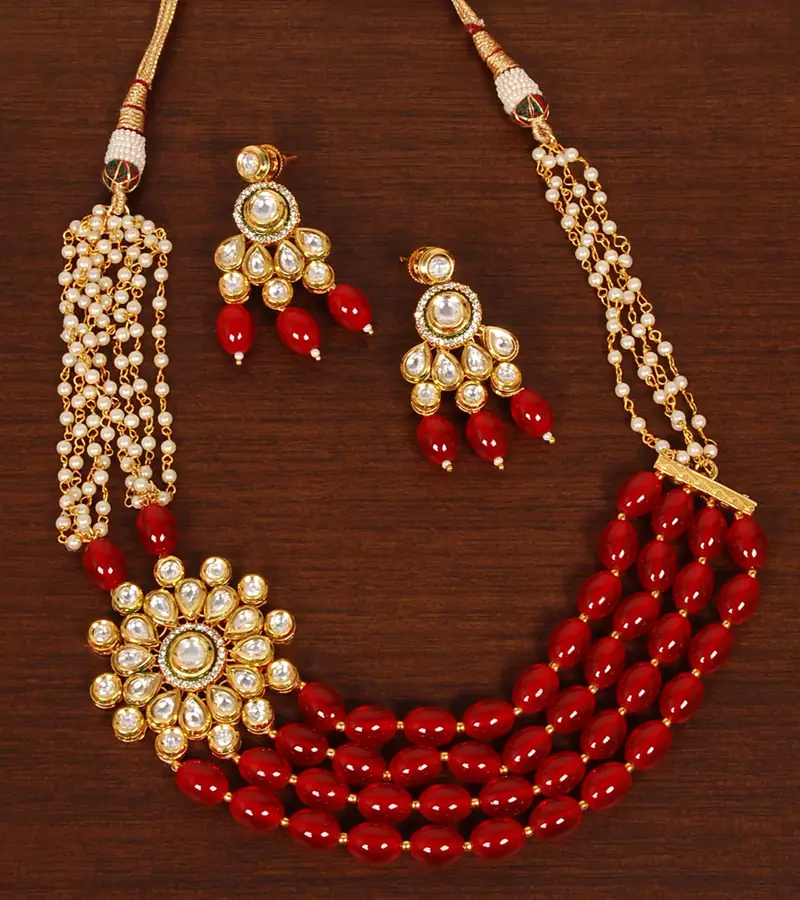 Kundan Embellished Designer Wedding Necklace FNN264