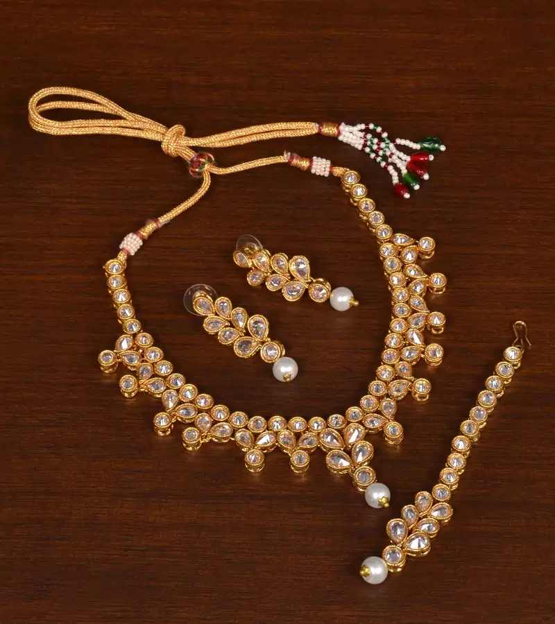 Kundan Embellished Designer Wedding Necklace FNN265