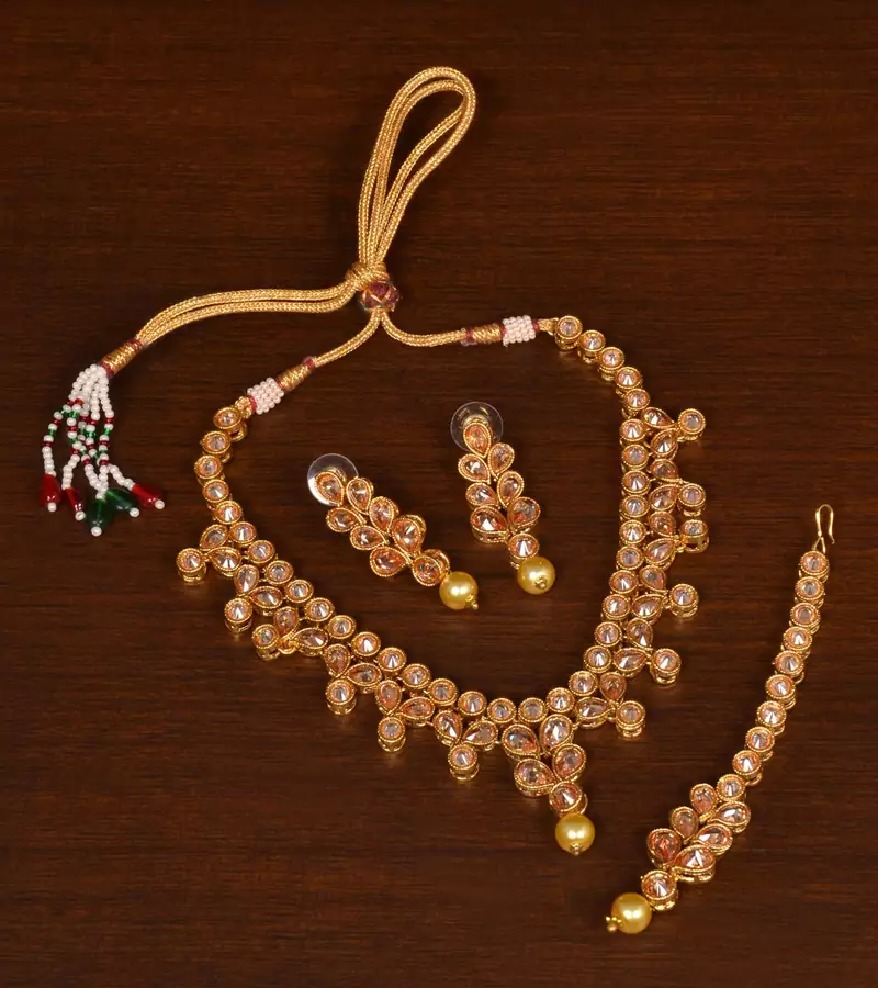 Kundan Embellished Designer Wedding Necklace FNN266