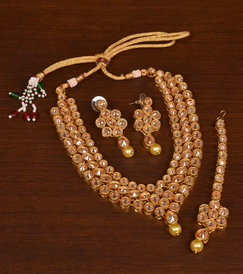 Kundan Embellished Designer Wedding Necklace FNN267
