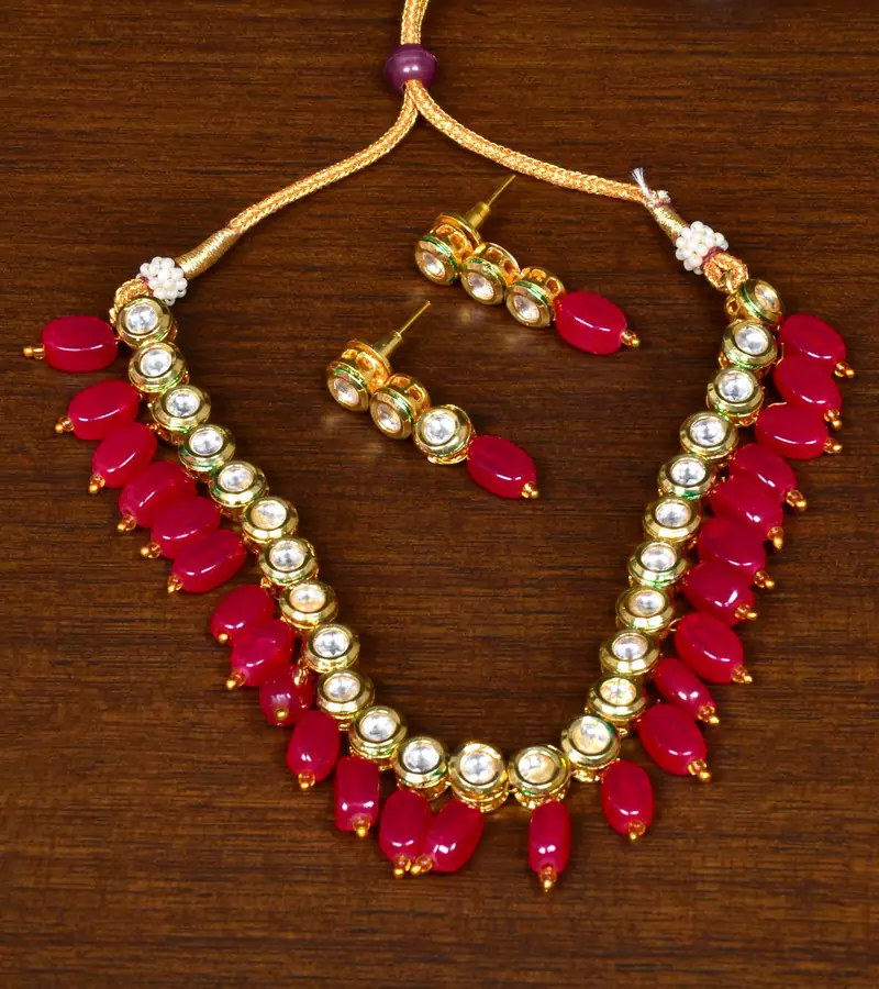 Kundan and Stone Embellished Necklace FNN273