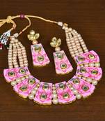 Pearl and Kundan Embellished Meenakari Worked Necklace FNN274