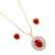 American Diamond Ruby Colored Pendant Set With Free Chain