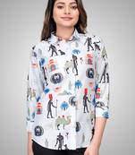 Multicolor printed cotton cotton-tops